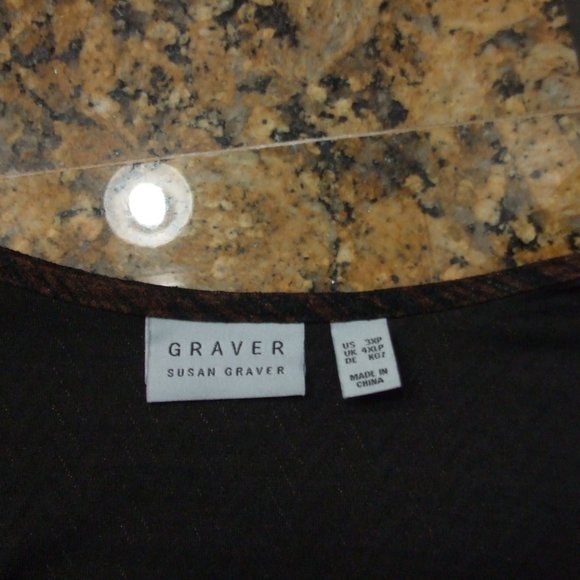 SUSAN GRAVER TURQUOISE & BROWN LONG JACKET - Picture 6 of 6